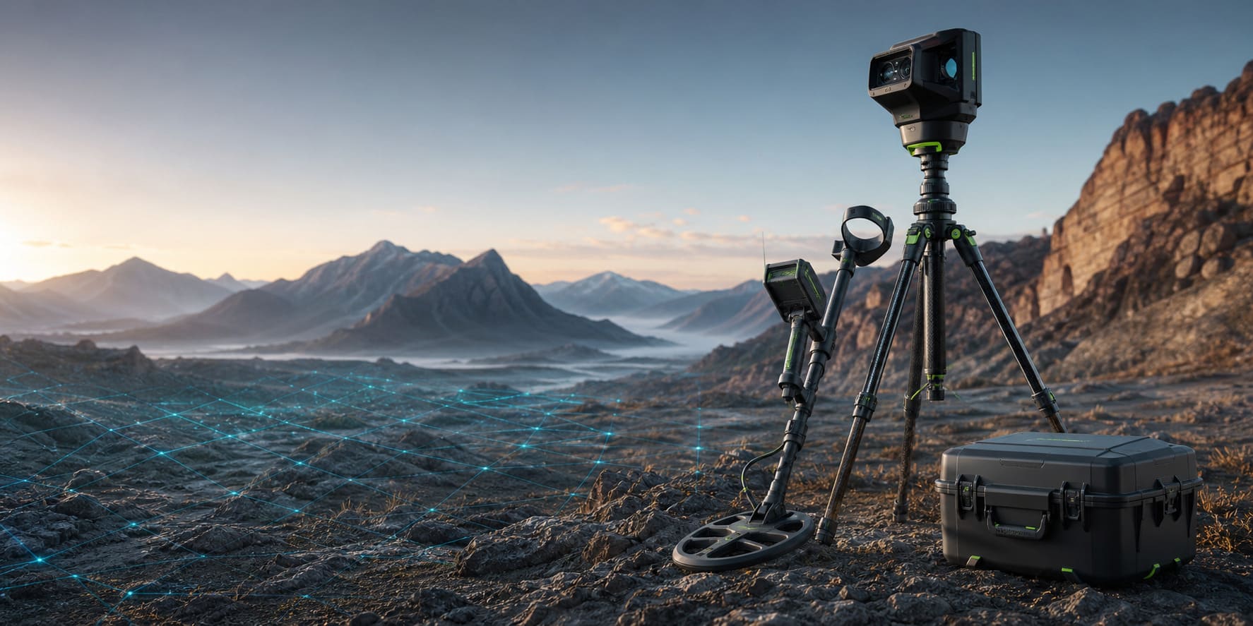 TerraNova 3D ground scanning equipment on mineral terrain